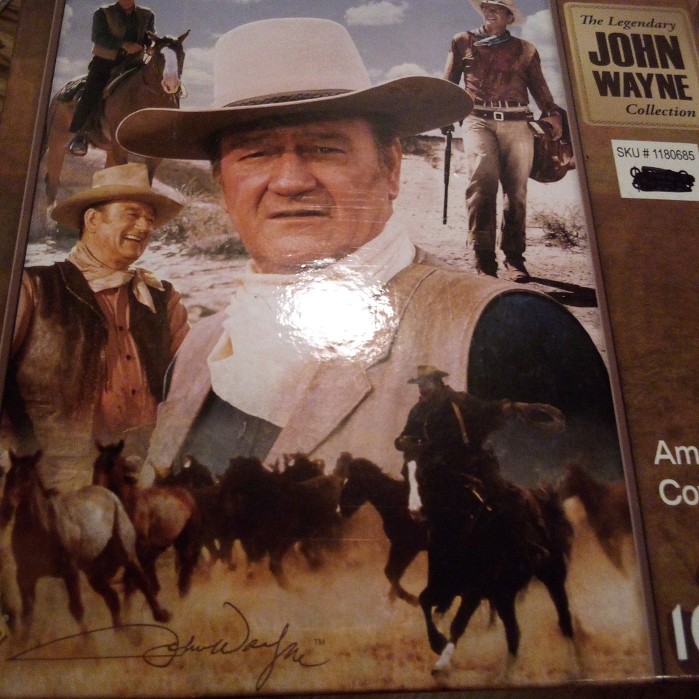 John Wayne Themed 1000 Piece Jigsaw Puzzle - Brown/Tan